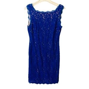 Adrianna Papell Lace Mini Dress - Blue - Size 8